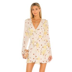Free People Date Night Sunshine White Floral Mini Dress medium
